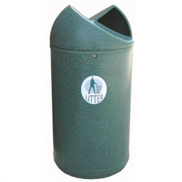 Twist Litter Bin - 90 Litre - stone effect - emerald
