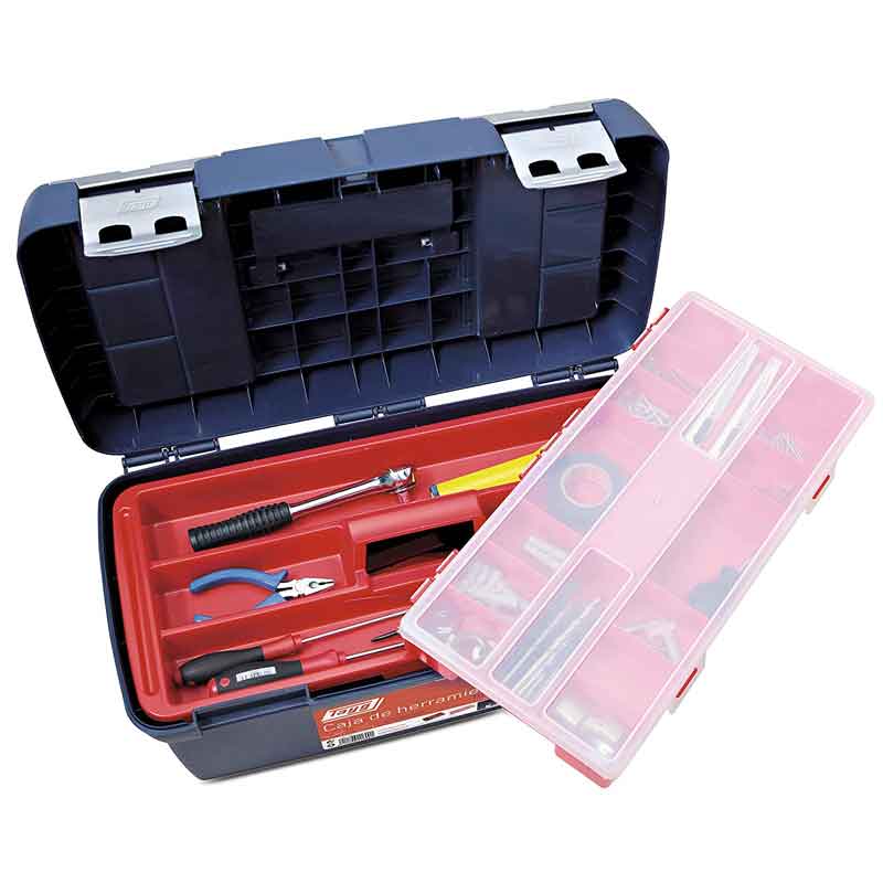 Tool Box with Internal Organiser & Tool Tray - 500 x 258 x 255mm ...