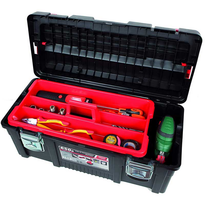 Plastic Tool Box with Metal Handle - 650 x 300 x 295mm