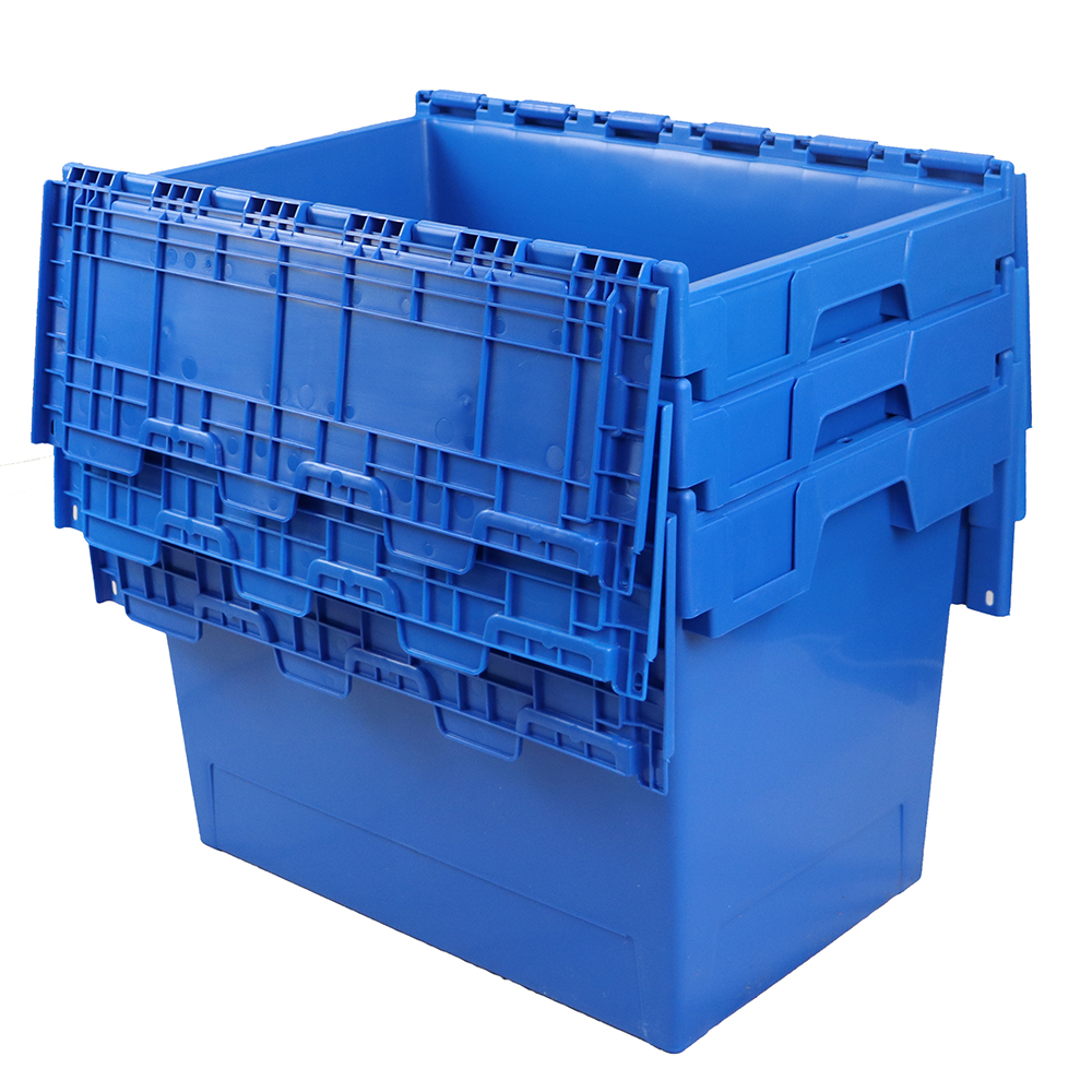 Heavy Duty Plastic Box Euro Stackable Container With Lid - 75 Litres
