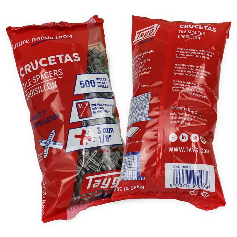 Floor & Wall Cross Tile Spacer - 3mm - Pack of 500