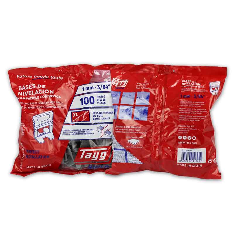 Floor & Wall Tile Levelling Base Clip - 1mm Joint - Pack of 100