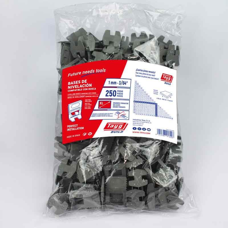 Floor & Wall Tile Levelling Base Clip - 1mm Joint - Pack of 250