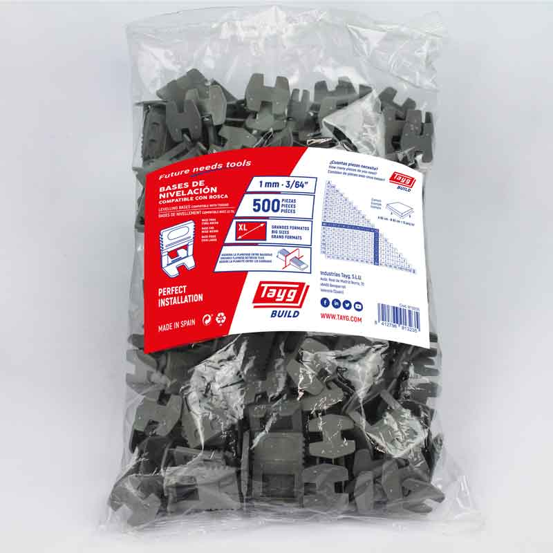 Floor & Wall Tile Levelling Base Clip - 1mm Joint - Pack of 500