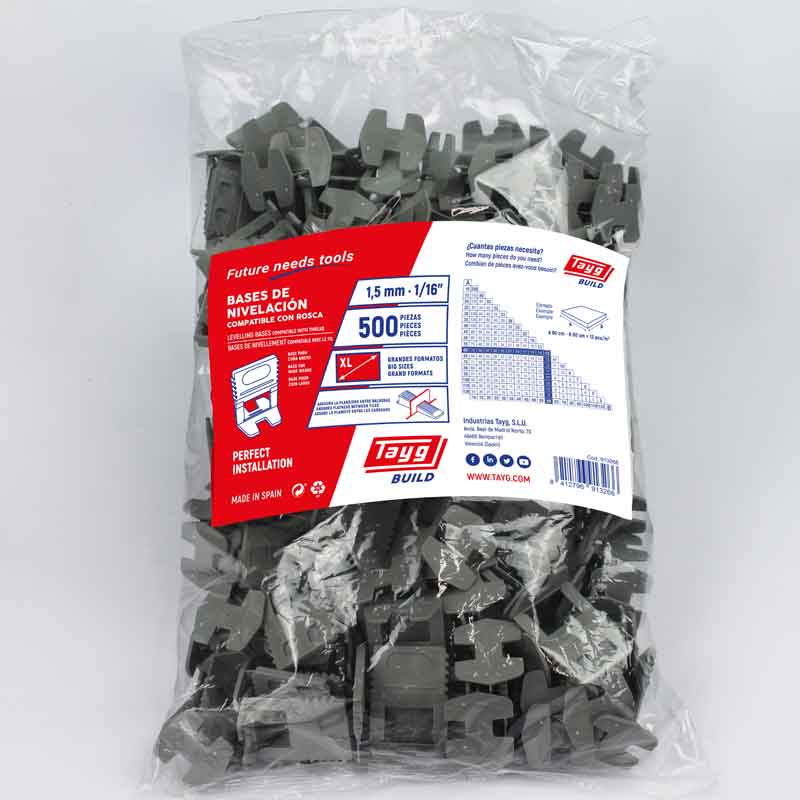 Floor & Wall Tile Levelling Base Clip - 1.5mm Joint - Pack of 500