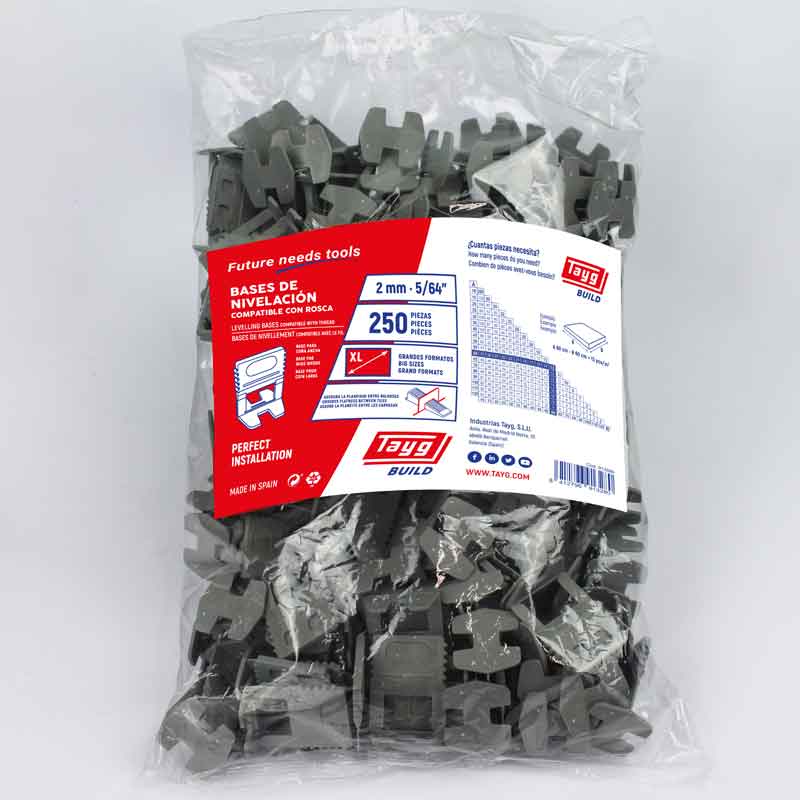 Floor & Wall Tile Levelling Base Clip - 2mm Joint - Pack of 250