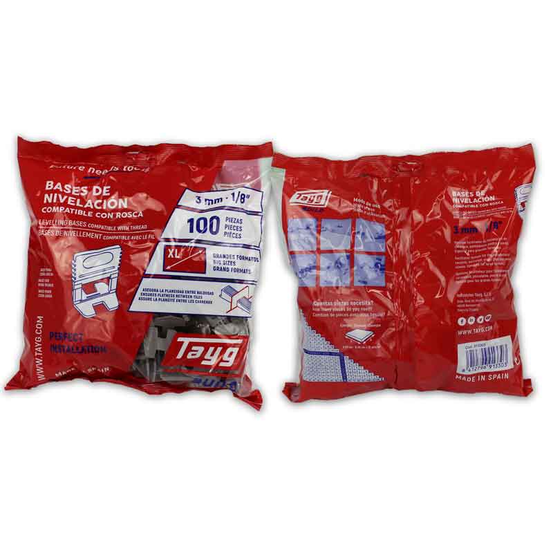 Floor & Wall Tile Levelling Base Clip - 3mm Joint - Pack of 100