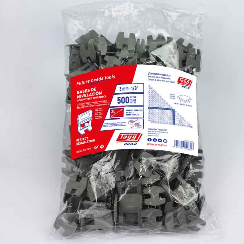 Floor & Wall Tile Levelling Base Clip - 3mm Joint - Pack of 500