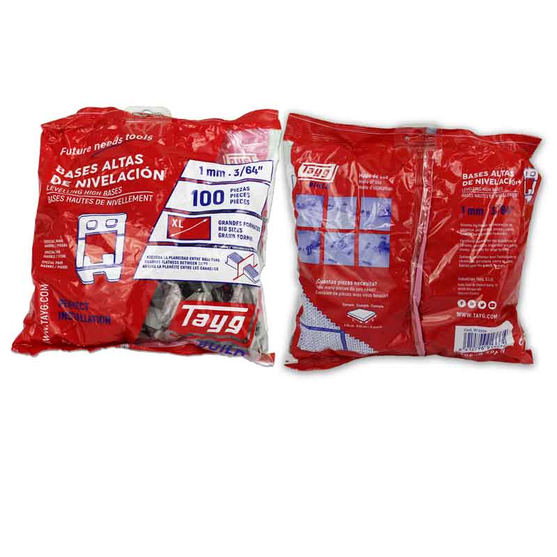 Floor & Wall Tile Levelling High Base Clip - 1mm Joint - Pack of 100