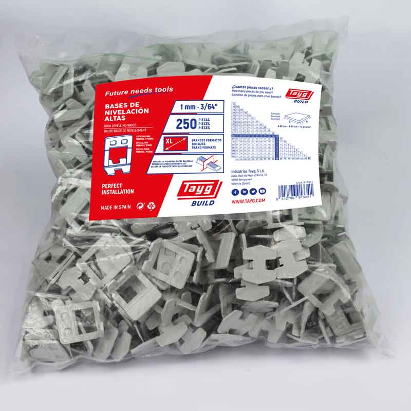 Floor & Wall Tile Levelling High Base Clip - 1mm Joint - Pack of 250