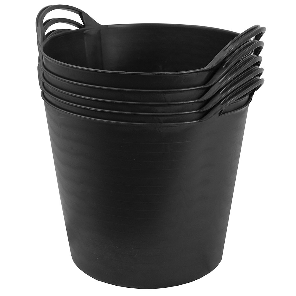 Flexi Tub Multi-Purpose Plastic Trug - 26 Litre Capacity - Pack of 5