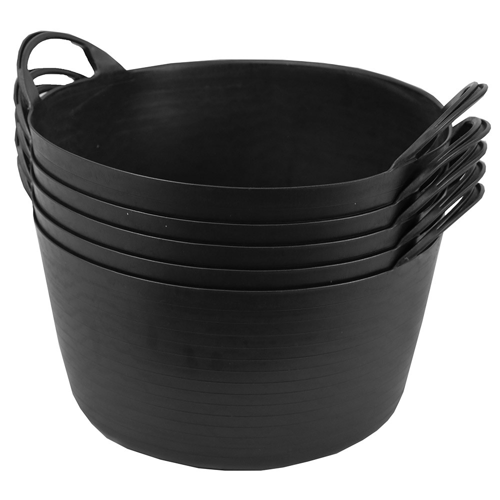 Flexi Tub Multi-Purpose Plastic Trug - 30 Litre Capacity - Pack of 5