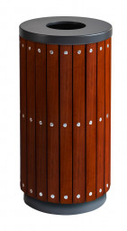 Open Top Hardwood Waste Bin - 50 Litre