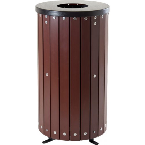 Open Top Wood Effect Waste Bin - 40 Litre