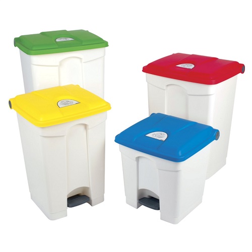 Plastic Pedal Operated Recycling Bin - 70 Litre