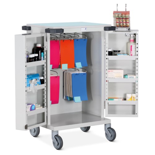 Double Door Unit Dosage Trolley - Blister Pack Compatible - 6 Frames