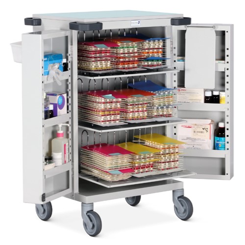 Double Door Unit Dosage Trolley - Blister Pack Compatible - 9 Frames