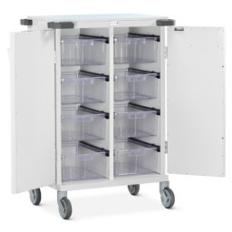 Double Door Unit Dosage Trolley - Original Packaging Compatible - 32 Compartments