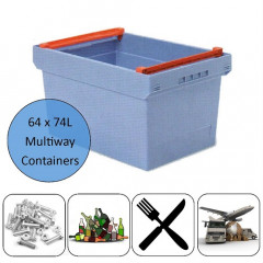 74 Litre HDPE Multiway Containers with Stacking Frame - Wholesale Full Pallet