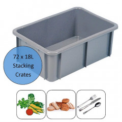 18 Litre HDPE Curved Lip Stacking Crates 