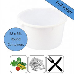 65 Litre HDPE Round Containers - Full Pallet