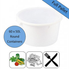 50 Litre HDPE Round Containers - Full Pallet