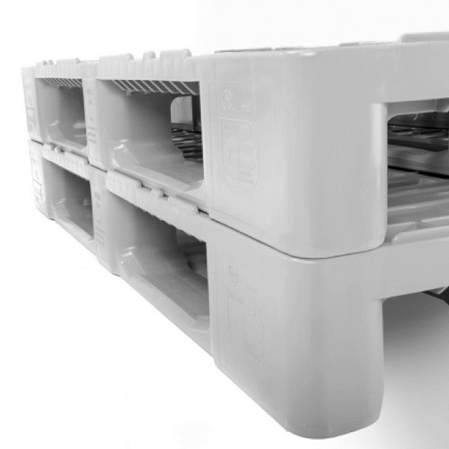 15x Plastic Industrial Euro H1 Hygiene Pallets with 7mm Anti-Slip Edges - 1200 x 800 x 160mm