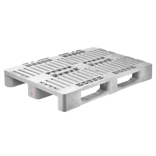 15x Plastic Industrial Euro H1 Hygiene Pallets with 7mm Anti-Slip Edges - 1200 x 800 x 160mm