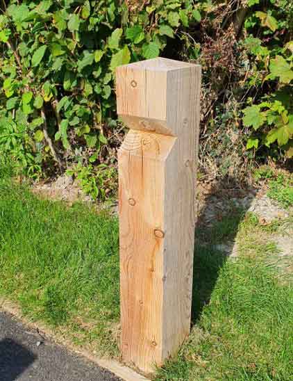 Stratton Single LED Lighting Larch Timber Bollard - lifestyle 1
