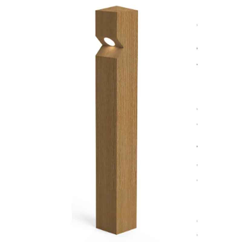 Stratton Single LED Lighting Larch Timber Bollard - leading image