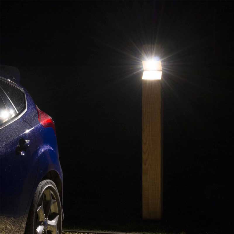 Stratton Single LED Lighting Oak Bollard - bollard