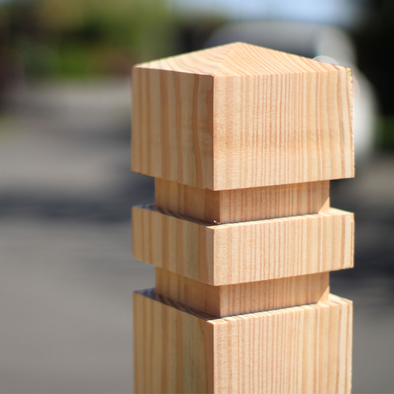 Seaton Oak Bollard - 94 x 94 x 1200mm - top