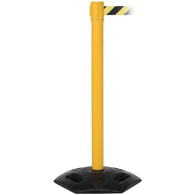 WeatherMaster 250 Heavy Duty Retractable Belt Barrier - 3.4m Belt with Warning Message