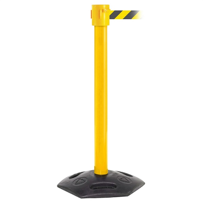 WeatherMaster 335 Heavy Duty Retractable Belt Barrier - 10.6m Belt with Warning Message