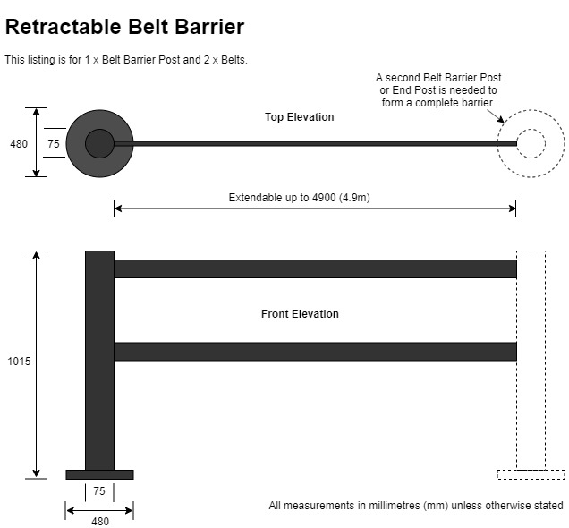 WeatherMaster 300 Heavy Duty Twin Retractable Belt Barrier - 4.9m Belts