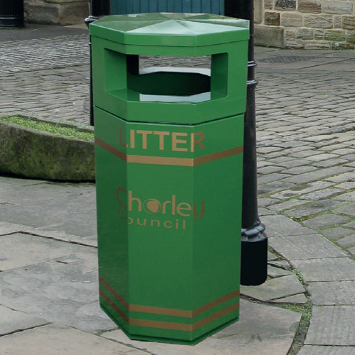 Octagonal Litter Bin - 90 Litre