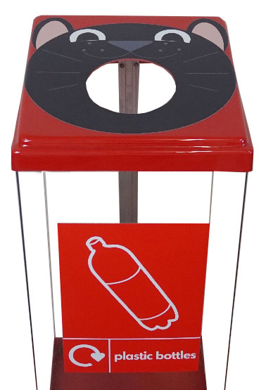 Box Cycle Animal Face Recycling Bin - 60 Litre Capacity