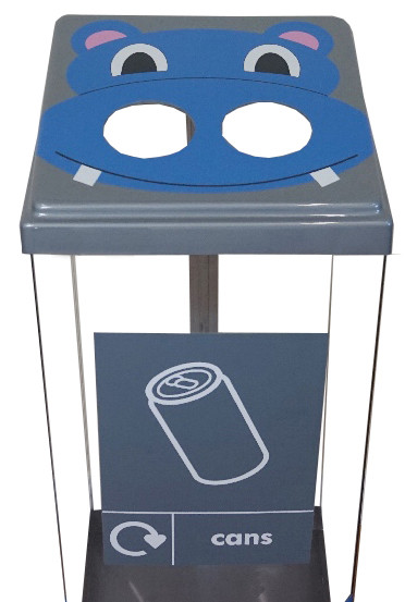 Box Cycle Animal Face Recycling Bin - 60 Litre Capacity