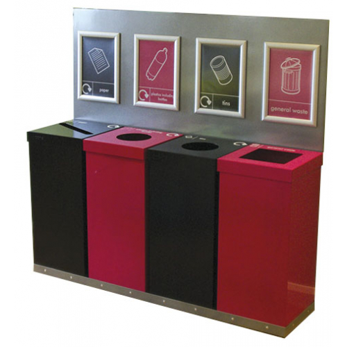 Box Cycle Quad Recycling Bin