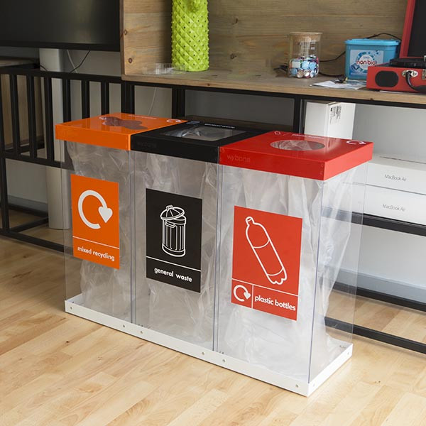 Box Cycle Triple Recycling Bin