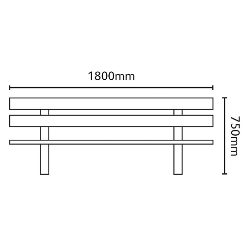 Iroko Hardwood Slatted Bench with Backrest