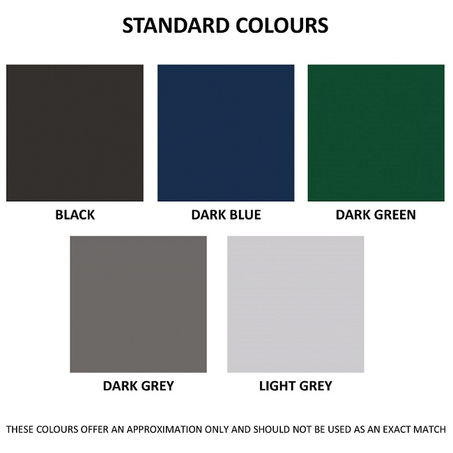 Standard colour options for the bin.