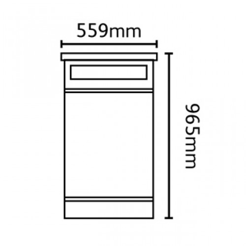 Dimensions of the bin, Height x Width.