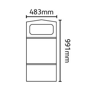 GFC Square Closed Top Litter Bin - 84 Litre