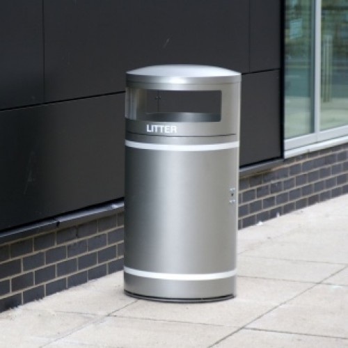 Circular Closed Top Litter Bin - 95 Litre