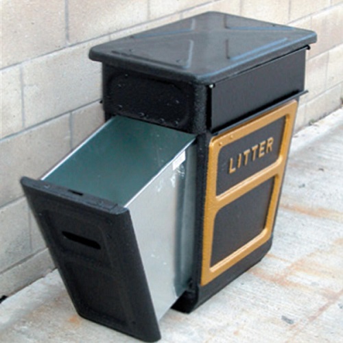 Fire Retardant GRC Closed Top Litter Bin - 84 Litre