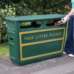 Fire Retardant GRC Closed Top Litter Bin - 168 Litre - lifestyle
