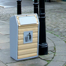 Timber 105 Litre Fronted Single Litter Bin