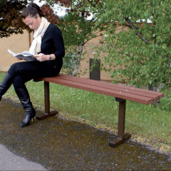 Recycled Plastic & Steel Bench - lifestyle

