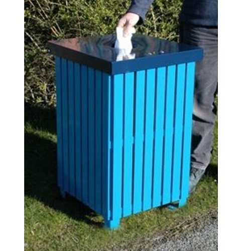 Anti Vandal Square Litter Bin - 112 Litre